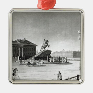 View of the statue of Peter the Great Metal Tree Decoration