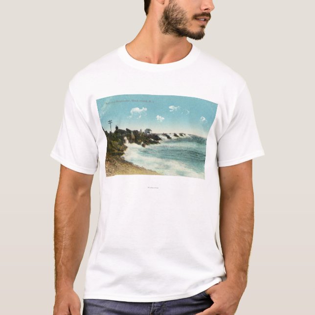 View of the Surf and Breakwater T-Shirt (Front)