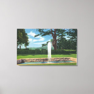 View of the Tanglewood Gardens and Fountain Canvas Print