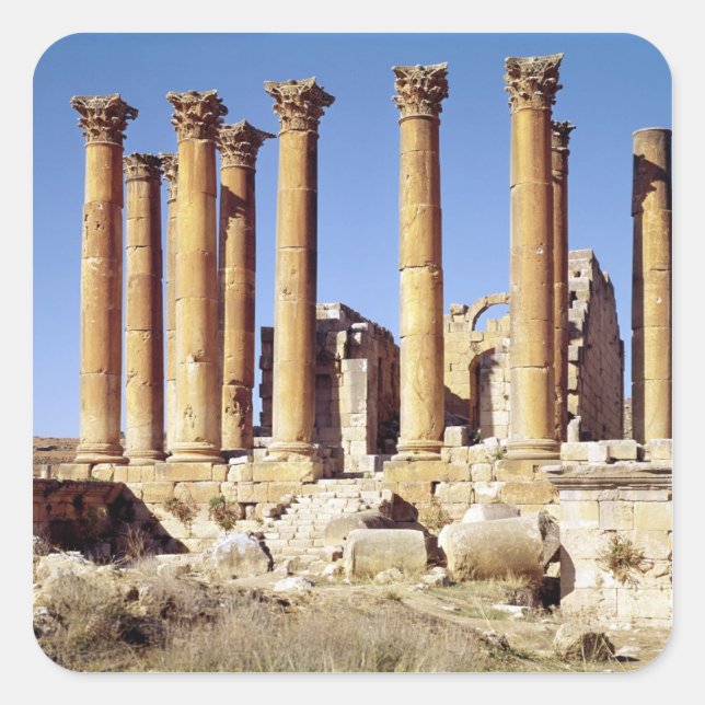 View of the Temple of Artemis, built c.386 AD Square Sticker (Front)