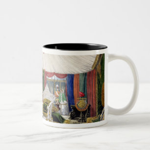 View of the tented room and ivory carved throne, i Two-Tone coffee mug