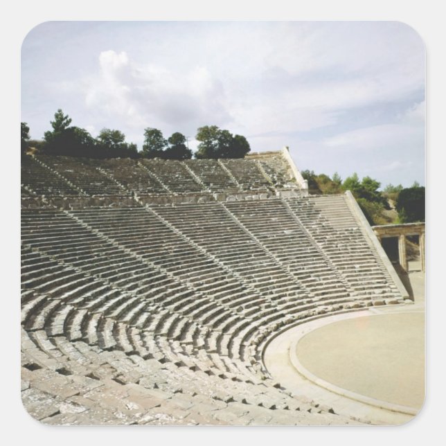View of the theatre, c.360 BC Square Sticker (Front)