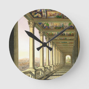 View of the third floor Loggia at the Vatican, wit Round Clock
