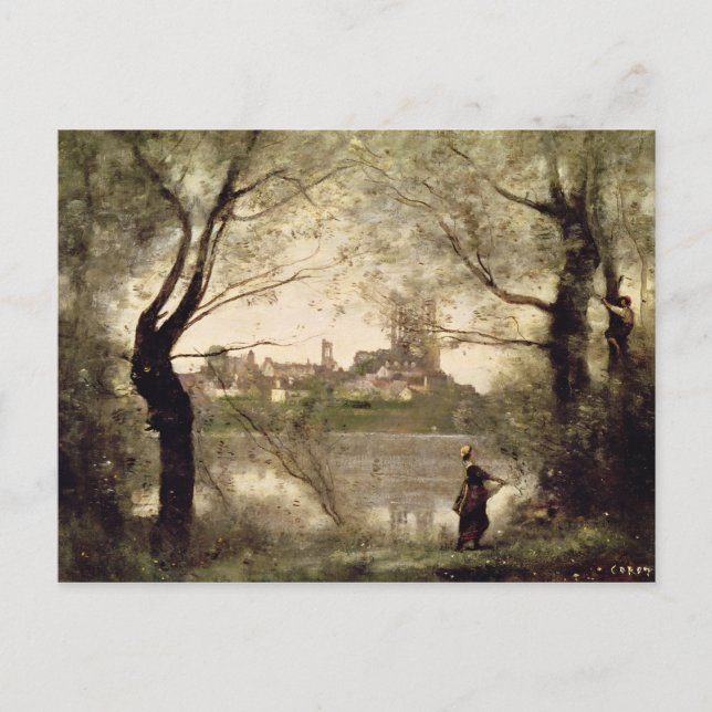 View of the Town and Cathedral of Mantes Postcard (Front)