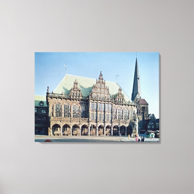 View of the Town Hall, built 1405-09 Canvas Print (Front)