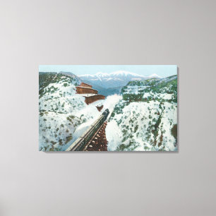 View of the Train at the Summit of the Coast Canvas Print