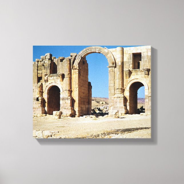 View of the Triumphal Arch, built c.129 AD Canvas Print (Front)
