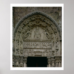 View of the tympanum depicting the Madonna and Chi Poster