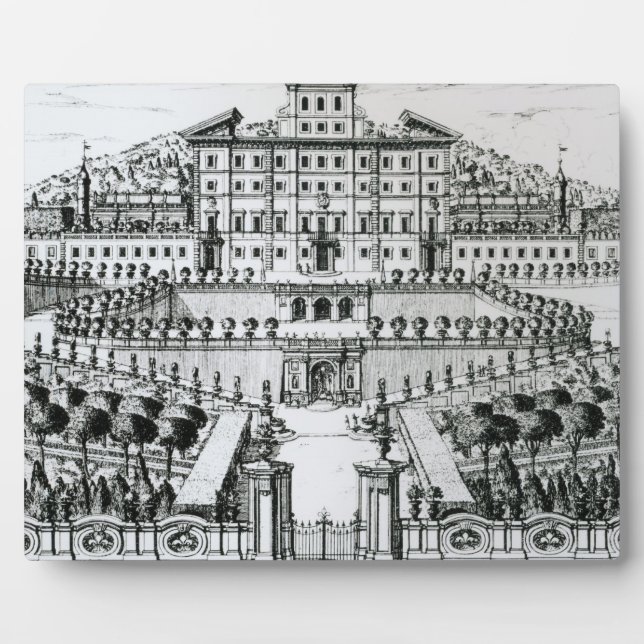 View of the Villa Aldobrandini from the garden (en Plaque (Front)