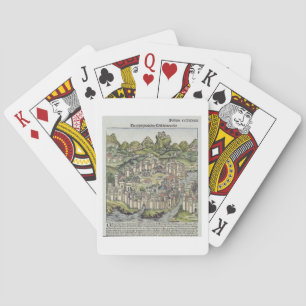 View of the walled city of Constantinople, from th Playing Cards