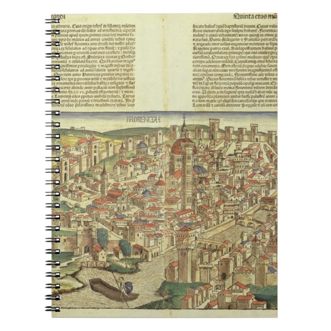 View of the walled city of Florence, from the Nure Spiral Notebook (Front)