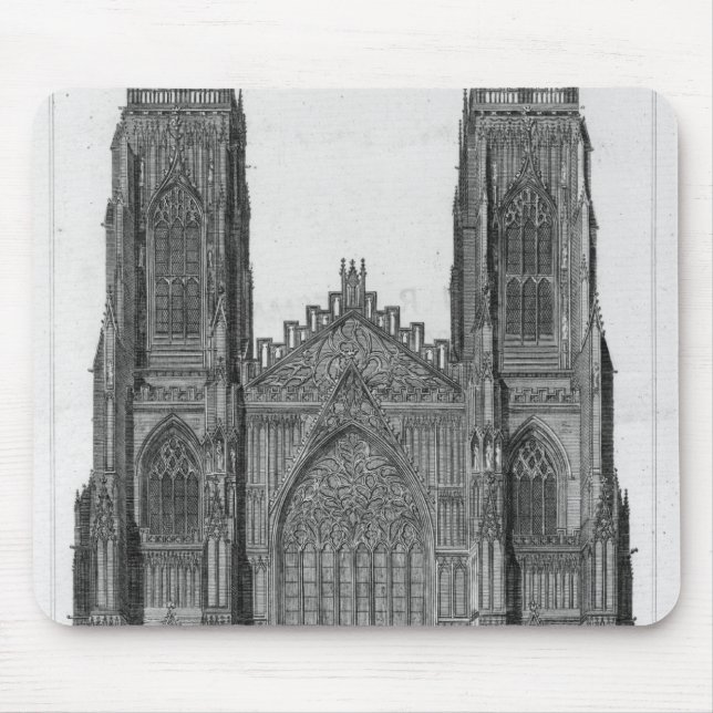 View of the West Front of York Cathedral Mouse Pad (Front)