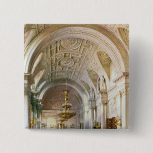 View of the White Hall in the Winter Palace 15 Cm Square Badge