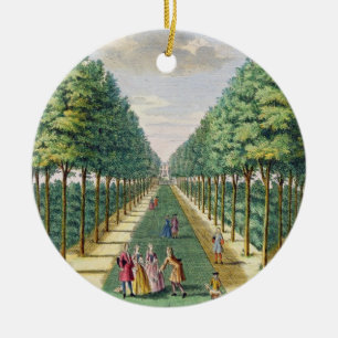 View of the wood to the house and the two side ave ceramic tree decoration