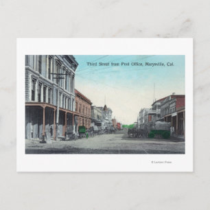 View of Third Street from the Post Office Postcard