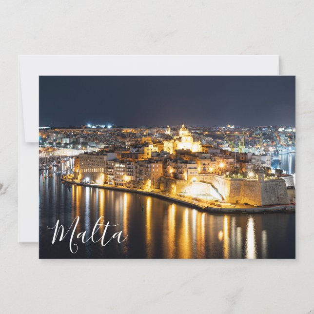 View of Three cities in Malta at night (Front)