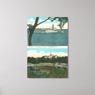 View of Ticonderoga Steamer and Ausable Chasm Canvas Print