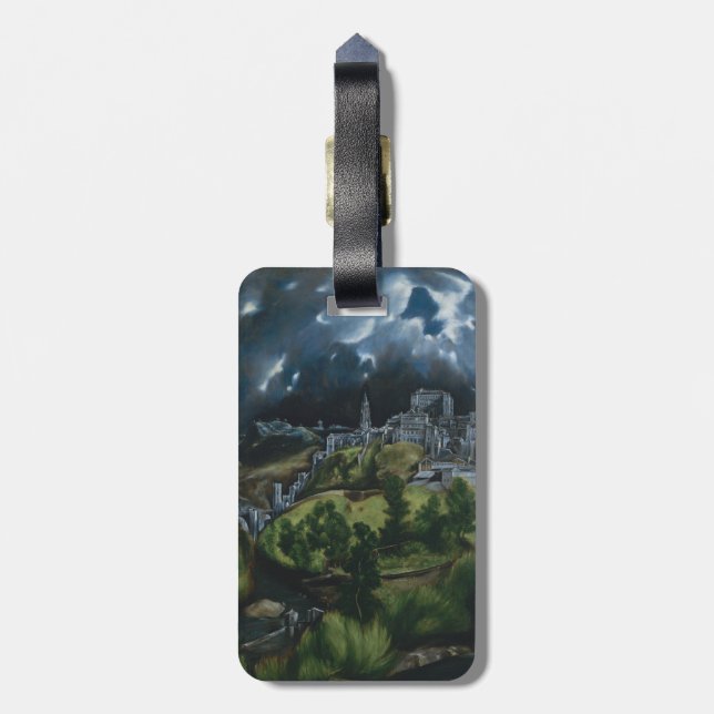 View of Toledo by El Greco Luggage Tag (Back Vertical)