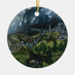 View of Toledo, El Greco Ceramic Tree Decoration