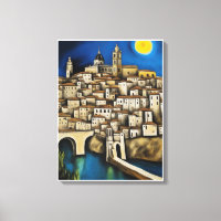 View of Toledo - Surreal Cityscape Painting