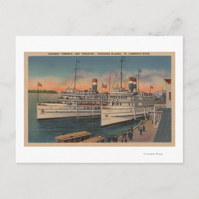 View of Toronto & Kingston on St. Lawrence River Postcard (Front)