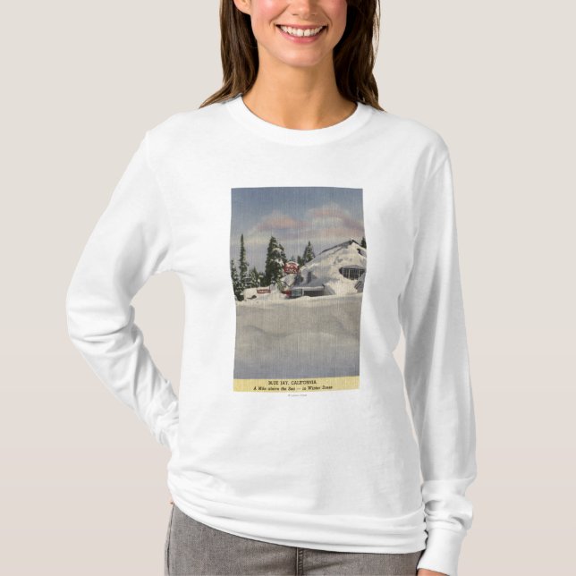 View of Town in Winter T-Shirt (Front)