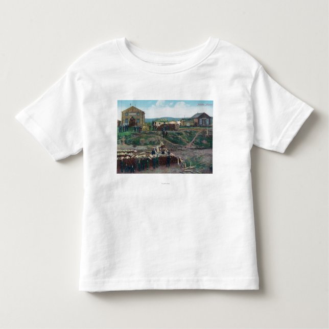 View of Townspeople Around Cut WoodNulato, AK Toddler T-Shirt (Front)