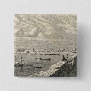 View of Tripoli 15 Cm Square Badge