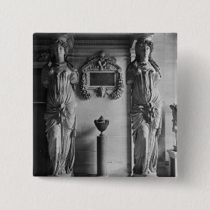 View of two caryatids from the Caryatids' 15 Cm Square Badge
