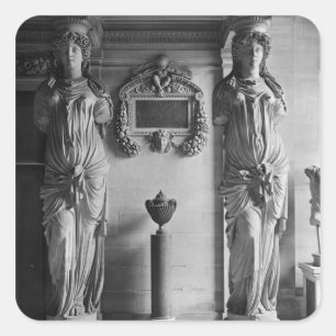 View of two caryatids from the Caryatids' Square Sticker