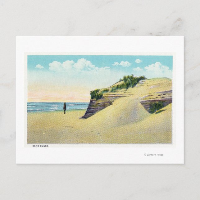 View of Typical New England Sand Dunes Postcard (Front)