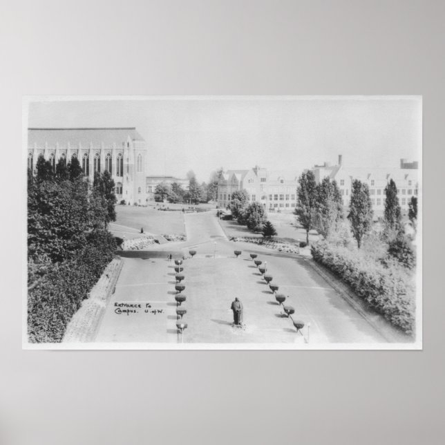 View of University of WA Campus Entrance Poster (Front)