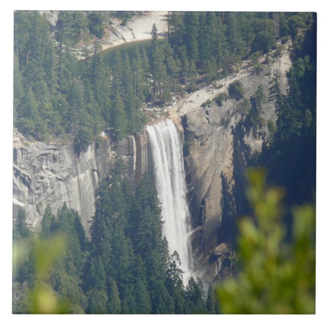 View of Vernal Falls from Glacier Point, CA Tile (Front)