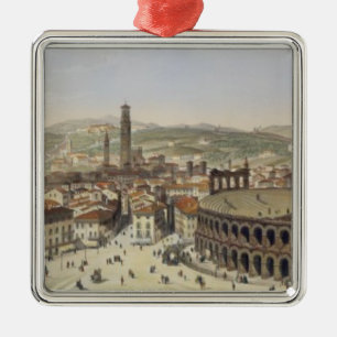 View of Verona, engraved by L. Cherbuin (colour en Metal Tree Decoration