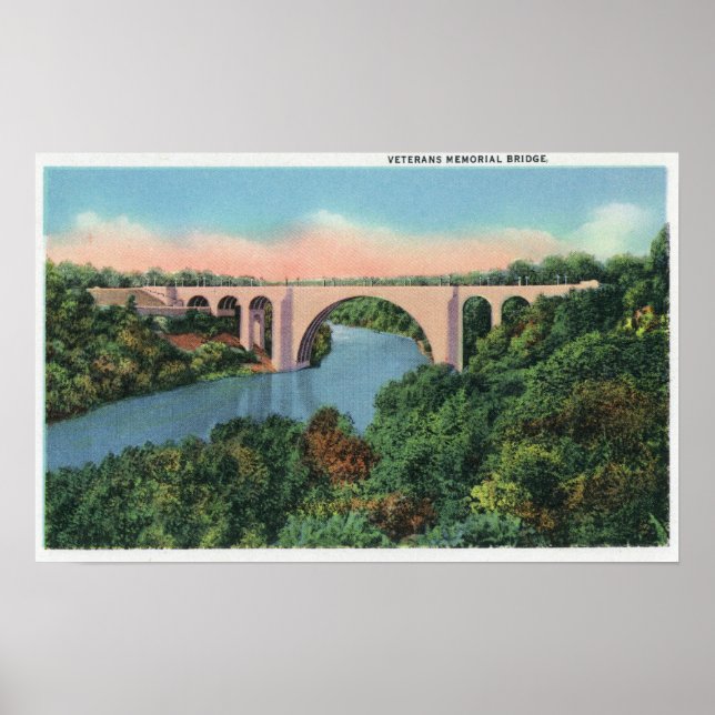 View of Veterans Memorial Bridge Poster (Front)