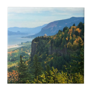 View of Vista House, Columbia River, Oregon Tile