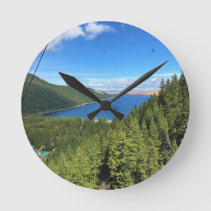 View of Wallowa Lake Round Clock