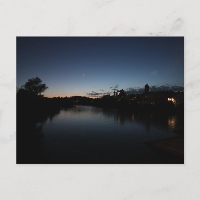 View of Wasserburg am Inn from the Rote Innbruecke Postcard (Front)