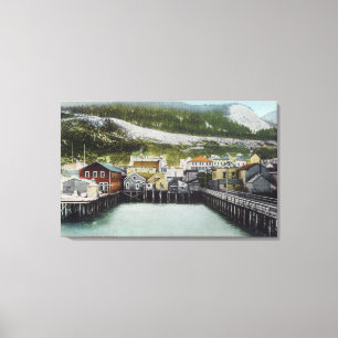 View of Waterfront & TownDouglass, AK Canvas Print