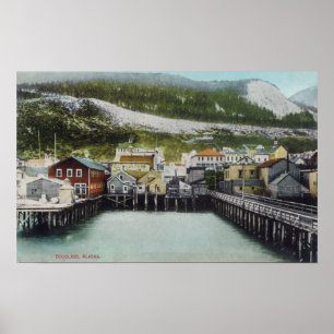 View of Waterfront & TownDouglass, AK Poster