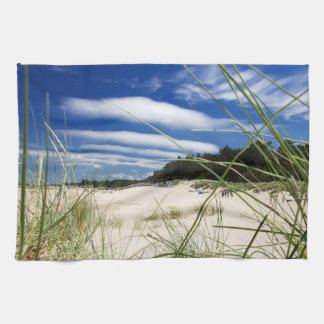 View of Wells-next-the-sea Beach, Norfolk Coast. Tea Towel