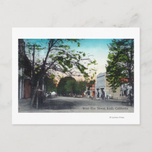 View of West Elm StreetLodi, CA Postcard