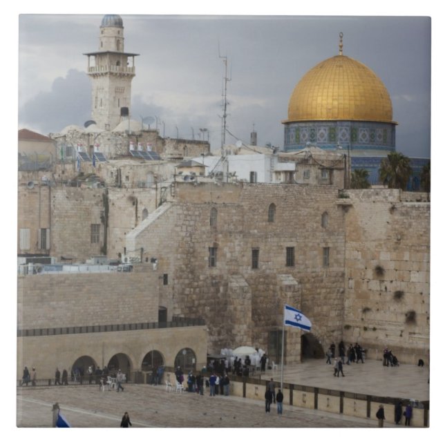 View of Western Wall Plaza, late afternoon Tile (Front)