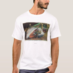 View of Whale Hunters Reclining on Whale T-Shirt