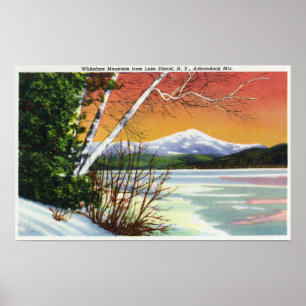 View of Whiteface Mountain from the Lake in Poster