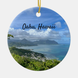 View of Windward Oahu, Hawaii  Ceramic Tree Decoration
