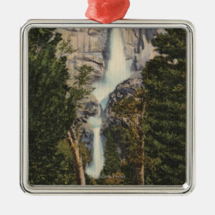 View of Yosemite Falls & Valley Metal Tree Decoration