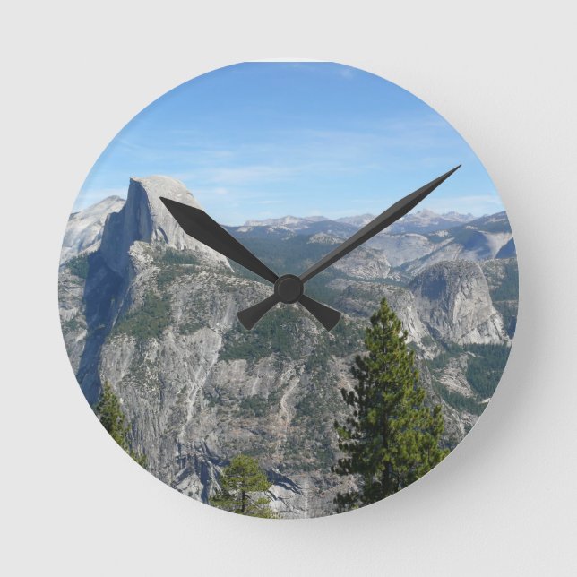 View of Yosemite from Glacier Point, CA Round Clock (Front)