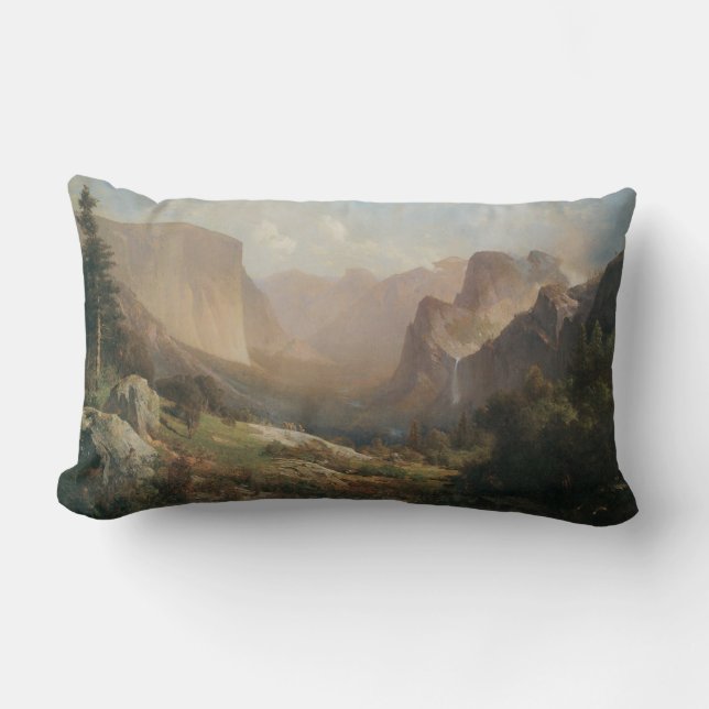 View of Yosemite Valley Lumbar Pillow (Front)