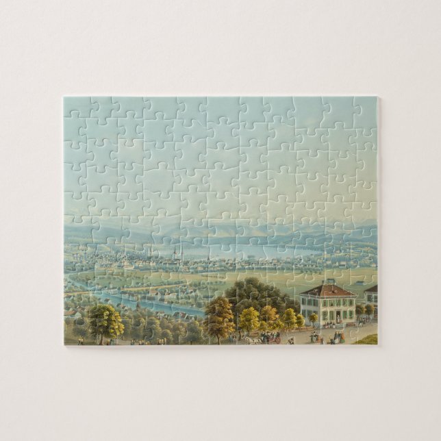 View of Zurich, c.1840 (w/c) Jigsaw Puzzle (Horizontal)